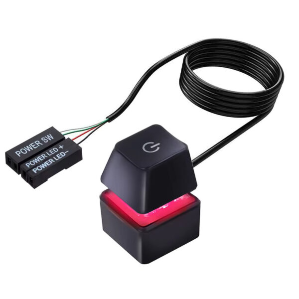123-8-1-4 כפתור כיבוי והדלקה Pc Power Reset Button With RGB