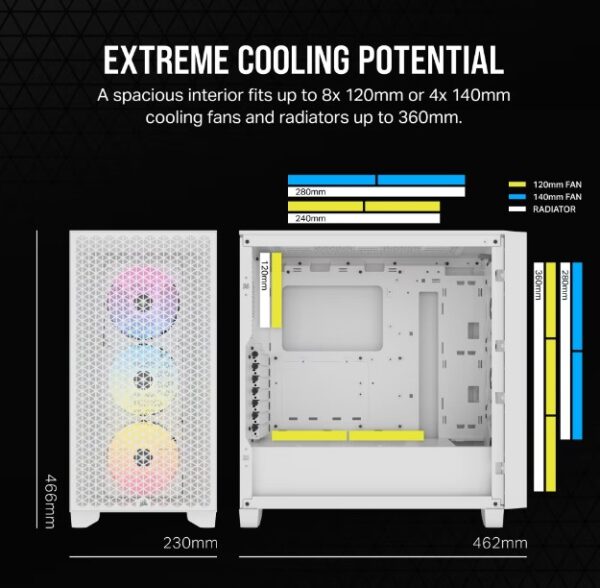 CC-9011256-WW_202-1 מארז Corsair 3000D RGB AIRFLOW Mid Tower CASE White