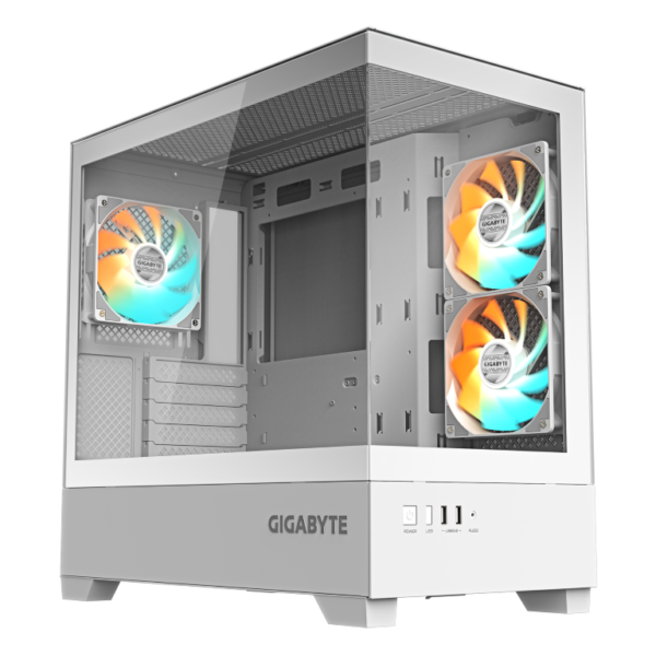 GIGABYTE_20C201_20PANORAMIC_20ICE_01-4 מארז לבן GIGABYTE C201 PANORAMIC ICE Micro-ATX 3XARGB Fans