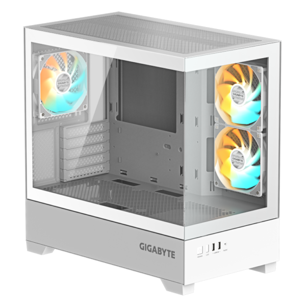 GIGABYTE_20C201_20PANORAMIC_20ICE_02-1 מארז לבן GIGABYTE C201 PANORAMIC ICE Micro-ATX 3XARGB Fans