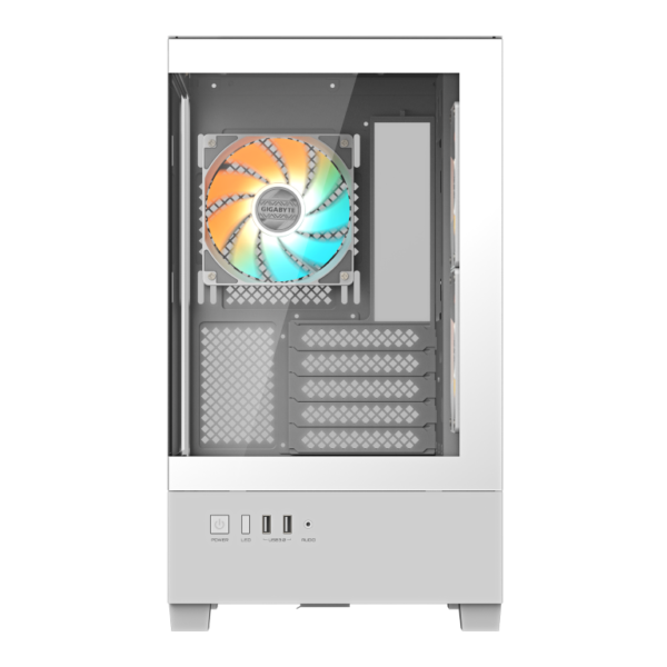 GIGABYTE_20C201_20PANORAMIC_20ICE_03-1 מארז לבן GIGABYTE C201 PANORAMIC ICE Micro-ATX 3XARGB Fans