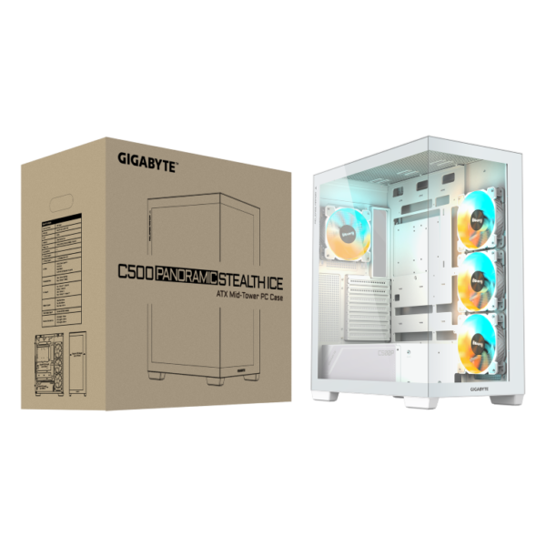 GIGABYTE_20C500_20PANORAMIC_20STEALTH_20ICE_08-1 מארז לבן GIGABYTE C500 PANORAMIC STEALTH ICE Mid-Tower ATX