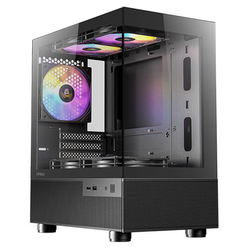 gallery-cx200m-rgb-elite-01-1-1-1 מארז שחור Antec CX200M RGB ELITE M-ATX 5X120mm RGB FANS